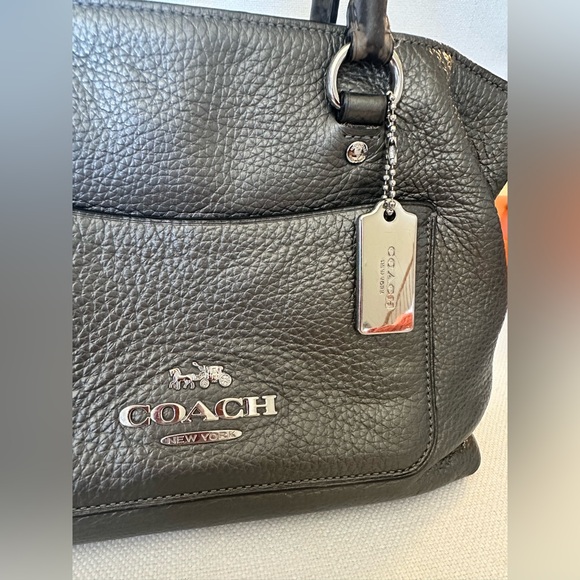 Authentic COACH Emma Mini Satchel Crossbody Bag Gunmetal Leather - Picture 8 of 14